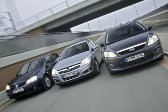  Ford Focus, Opel Astra  VW Golf