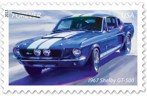 Shelby GT-500 на почтовых марках США